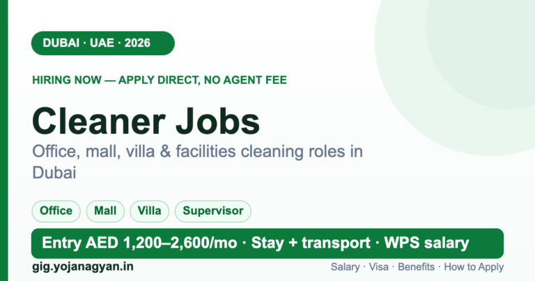 Cleaner Jobs in Dubai 2026 — salary, visa and how to apply