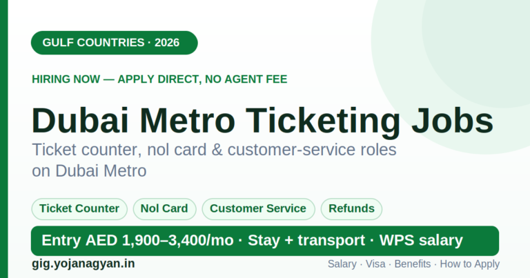 Dubai Metro Ticketing Jobs in the Gulf 2026 — salary, visa and how to apply