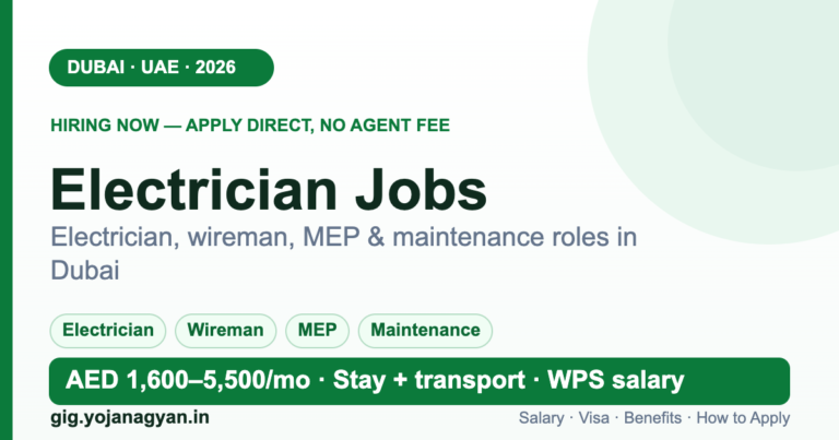 Electrician Jobs in Dubai 2026 — salary, visa and how to apply