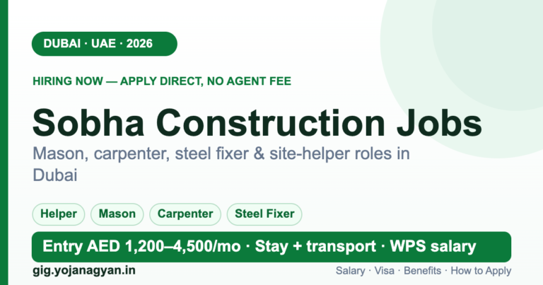 Sobha Construction Jobs in Dubai 2026 — salary, visa and how to apply
